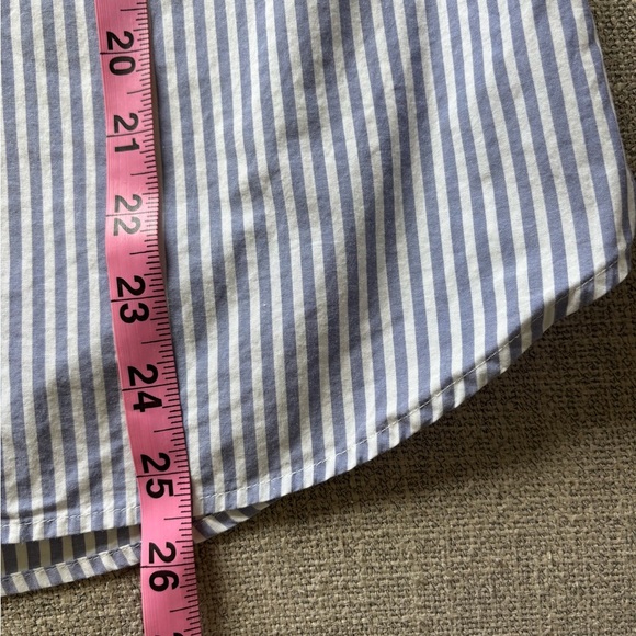 Talbots Cotton Striped Button-Up Shirt with Floral Accents Nautical Vacation LP - Picture 8 of 9